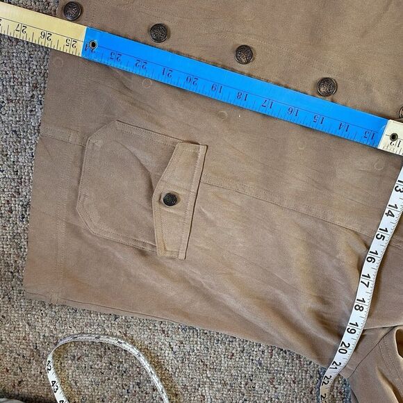 VTG Hastings & Smith Women Jacket Sz L Tan Snap Button Pocket Western Old Money - Picture 2 of 11
